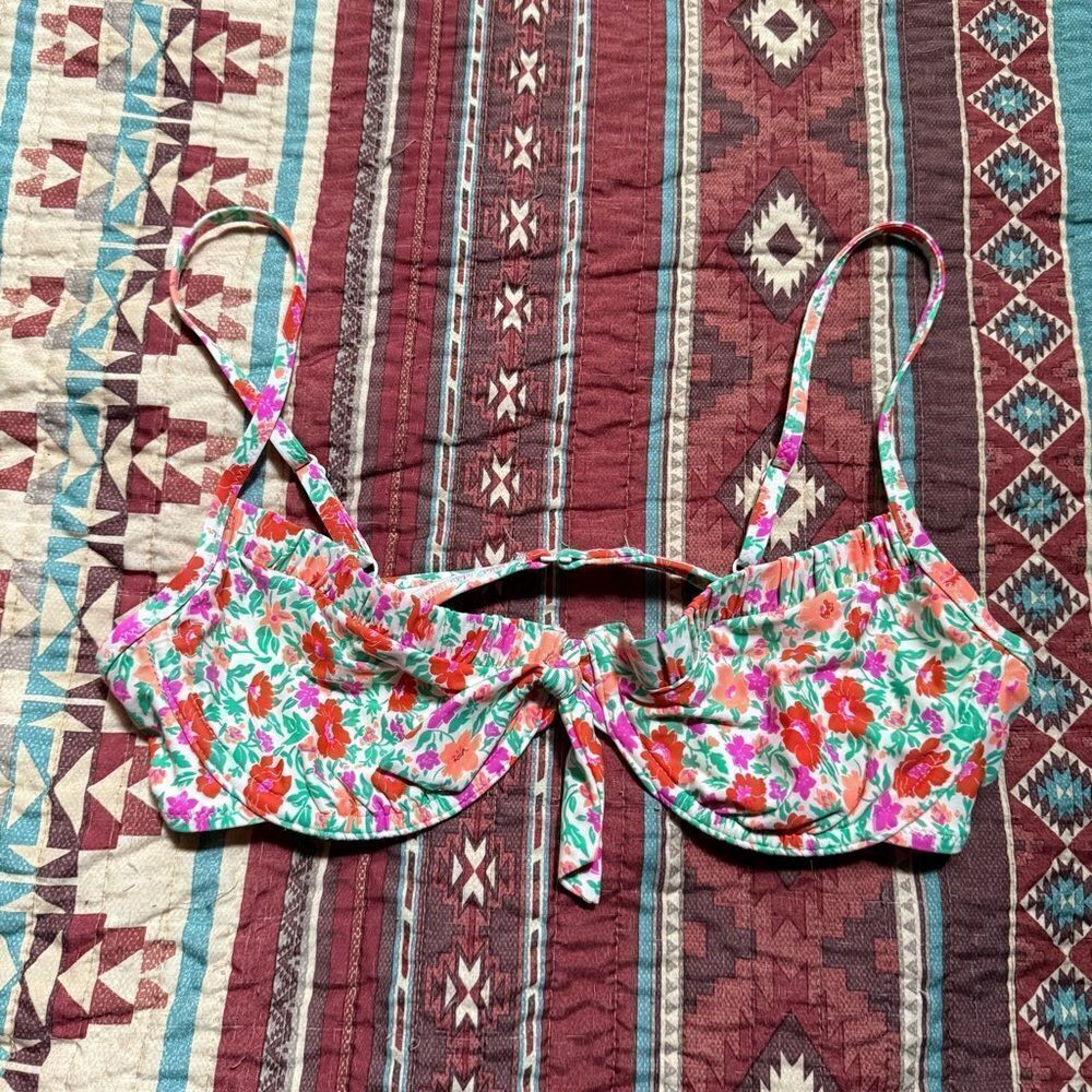 J. Crew floral bikini top size 36B